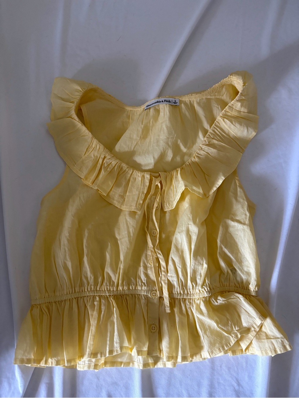 Abercrombie & Fitch Pale Yellow Sleeveless Top